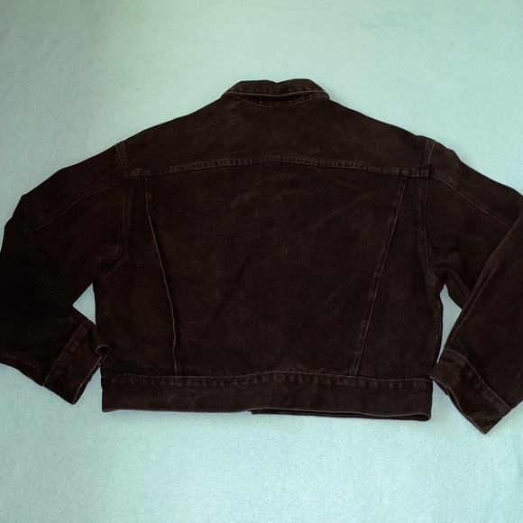 GUESS JEANS jacket black button up 2 chest pockets button cuffs vintage size M - Picture 11 of 13